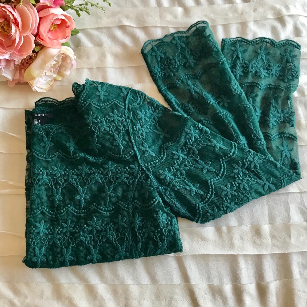 Deep Green Lace Top